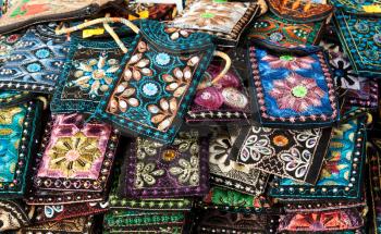 Royalty Free Photo of Embroidered Oriental Patterned Purses