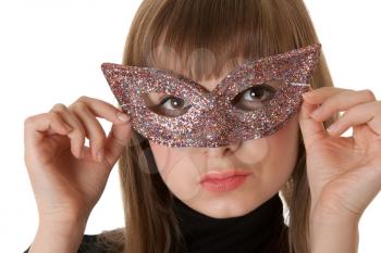 Royalty Free Photo of a Girl in a Mask