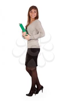 Royalty Free Photo of a Woman Holding a Folder