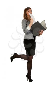 Royalty Free Photo of a Businesswoman Holding a Folder