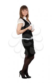 Royalty Free Photo of a Businesswoman Holding a Cup