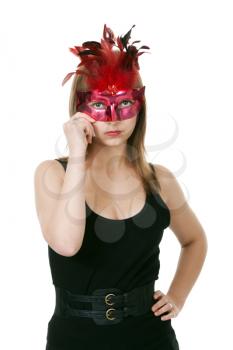 Royalty Free Photo of a Young Woman in a Mask