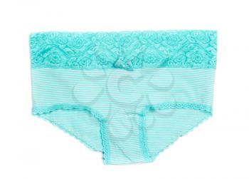 Female striped lace panties. Isolate on white