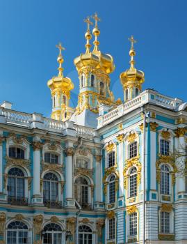 Catherine's Palace (Russian: Екатерининский дворец) was the Rococo summer residence of the Russian tsars, located in the town of Tsarskoye Selo (Pushkin), 25 km south-east of St. P