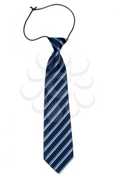 Stylish striped tie with an elastic band isolated on white background