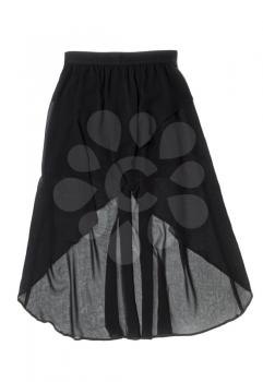 Black Satin Women's skirt. Isolate on white.