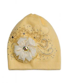 Yellow winter cap. Isolate on white.