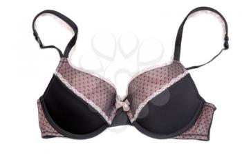 Black with beige bra, isolate on a white background.