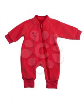 Red rompers. Isolate on white background.