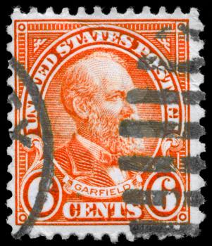 Royalty Free Photo of an American Stamp of the James A. Garfield (1831-1881), Series, Circa 1922