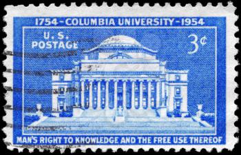 Royalty Free Photo of 1954 US Stamp of Low Memorial Library, Columbia University, 200th Anniversary