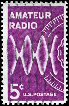Royalty Free Photo of 1964 US Stamp Devoted to Honouring Radio Amateurs on the 50th Anniversary of the American Radio Relay League