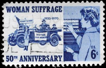 Royalty Free Photo of 1970 US Stamp Devoted to 50th Anniversary of the 19th Amendment