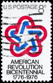 Royalty Free Photo of 1971 US Stamp Devoted to American Revolution Bicentennial