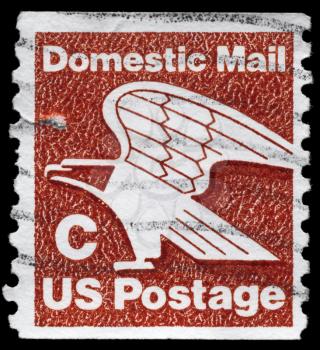 Royalty Free Photo of 1981 US Stamp Shows the American Eagle, (C), series, circa 1981