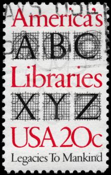 Royalty Free Photo of 1982 US Stamp Devoted to Americas Libraries