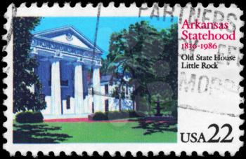 Royalty Free Photo of 1986 US Stamp Shows Old State House, Little Rock, Arkansas
Statehood, 150th Anniversary