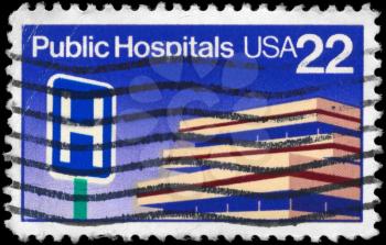 Royalty Free Photo of 1986 US Stamp Supports Public Hospitals