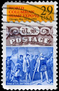 Royalty Free Photo of 1992 US Stamp Devoted to World Columbian Stamp Expo
