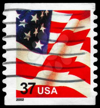 Royalty Free Photo of 2002 US Flag Stamp