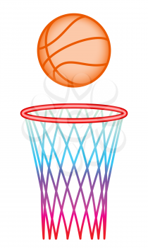 Illustration of the basketball ball and hoop
