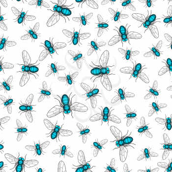 Seamless pattern of the random fly insects