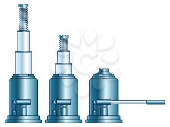 Illustration of the hydraulic lifting jack set
