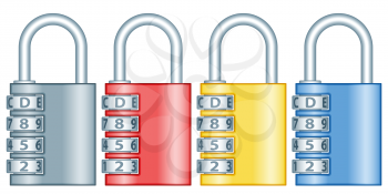 Illustration of the combination code lock set