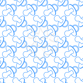 Seamless pattern of the baby contour pacifiers
