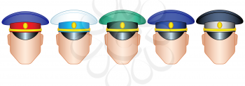 Illustration of the color service cap set
