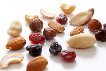 Royalty Free Photo of a Mix of Fruits and Nuts