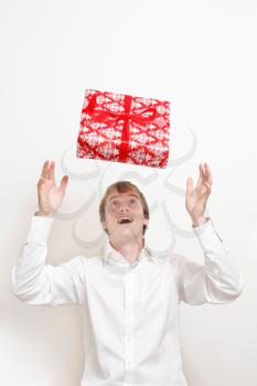 Royalty Free Photo of a Man With a Present