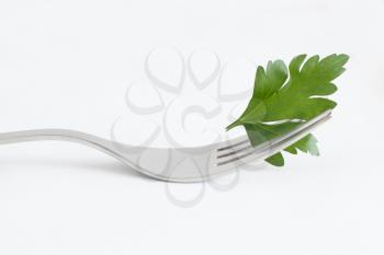Royalty Free Photo of Parsley on a Fork