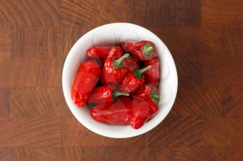 Royalty Free Photo of a Bowl of Chili Peppers