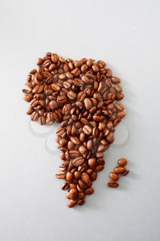 Royalty Free Photo of Africa Made From Coffee Beans