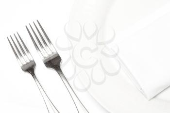 Royalty Free Photo of a Plate With Forks