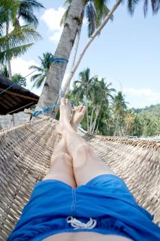 Royalty Free Photo of a Person in a Hammock