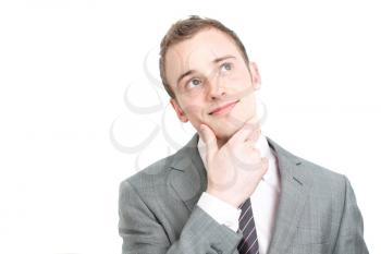 Royalty Free Photo of a Thinking Businessman