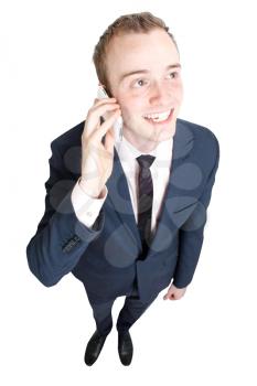 Royalty Free Photo of a Businessman Talking on a Cellphone