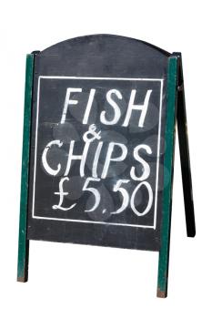 Royalty Free Photo of a Fish and Chips Sign