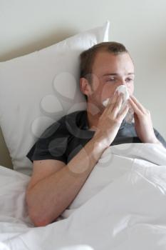 Royalty Free Photo of a Man With the Flu