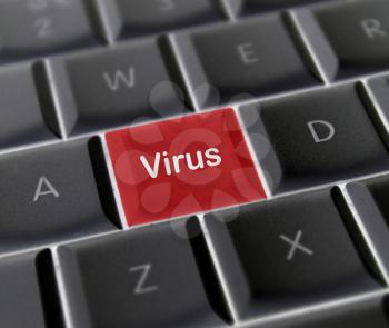 Royalty Free Photo of a Virus Key on a Keyboard