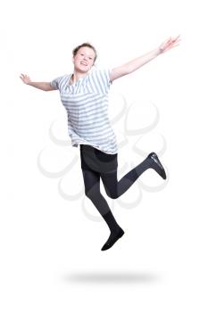Royalty Free Photo of a Girl Jumping in the Air