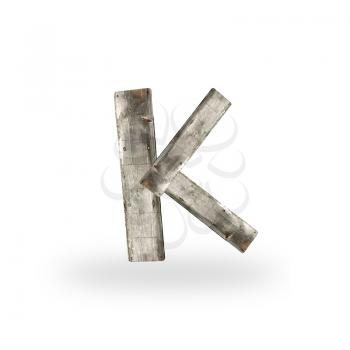 Wooden letter K on white