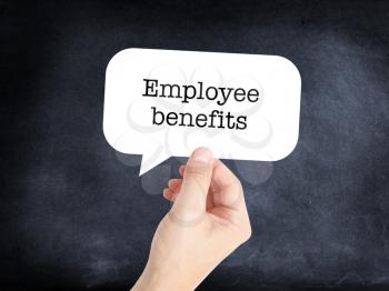 Employee benefits written on a speechbubble