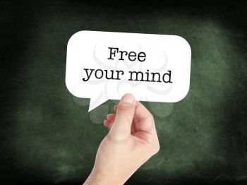 Free your mind written on a speechbubble