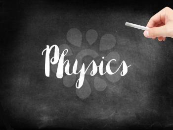 Physics written on a blackboard