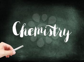 Chemistry written on a blackboard