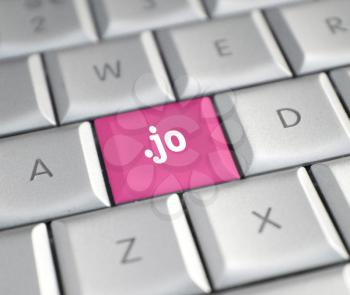 The .jo domain name on a keyboard key