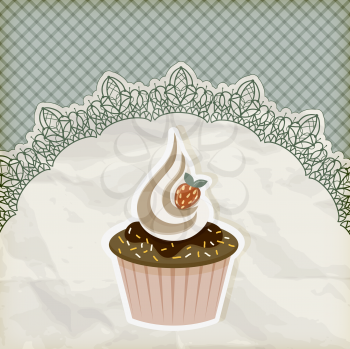 Royalty Free Clipart Image of a Cupcake